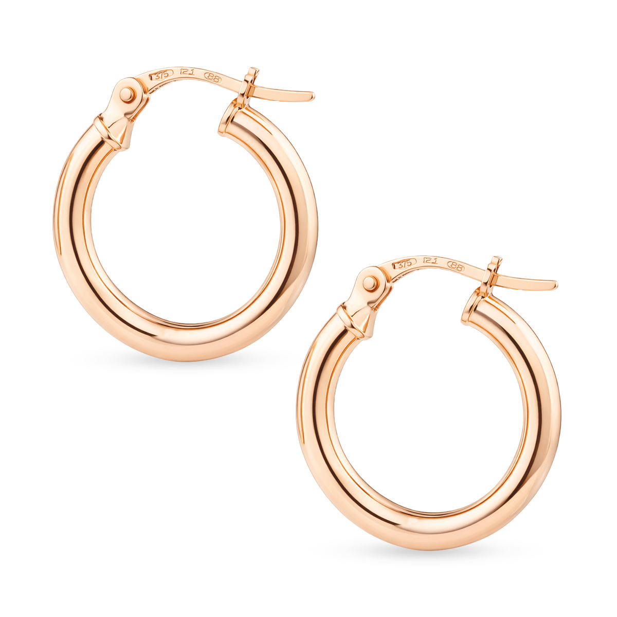9ct Gold Plain Hoop Creole Earrings