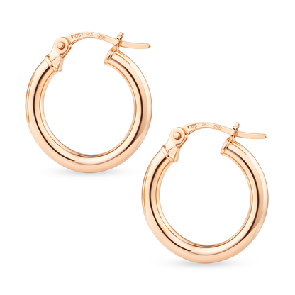 9ct Gold Plain Hoop Creole Earrings