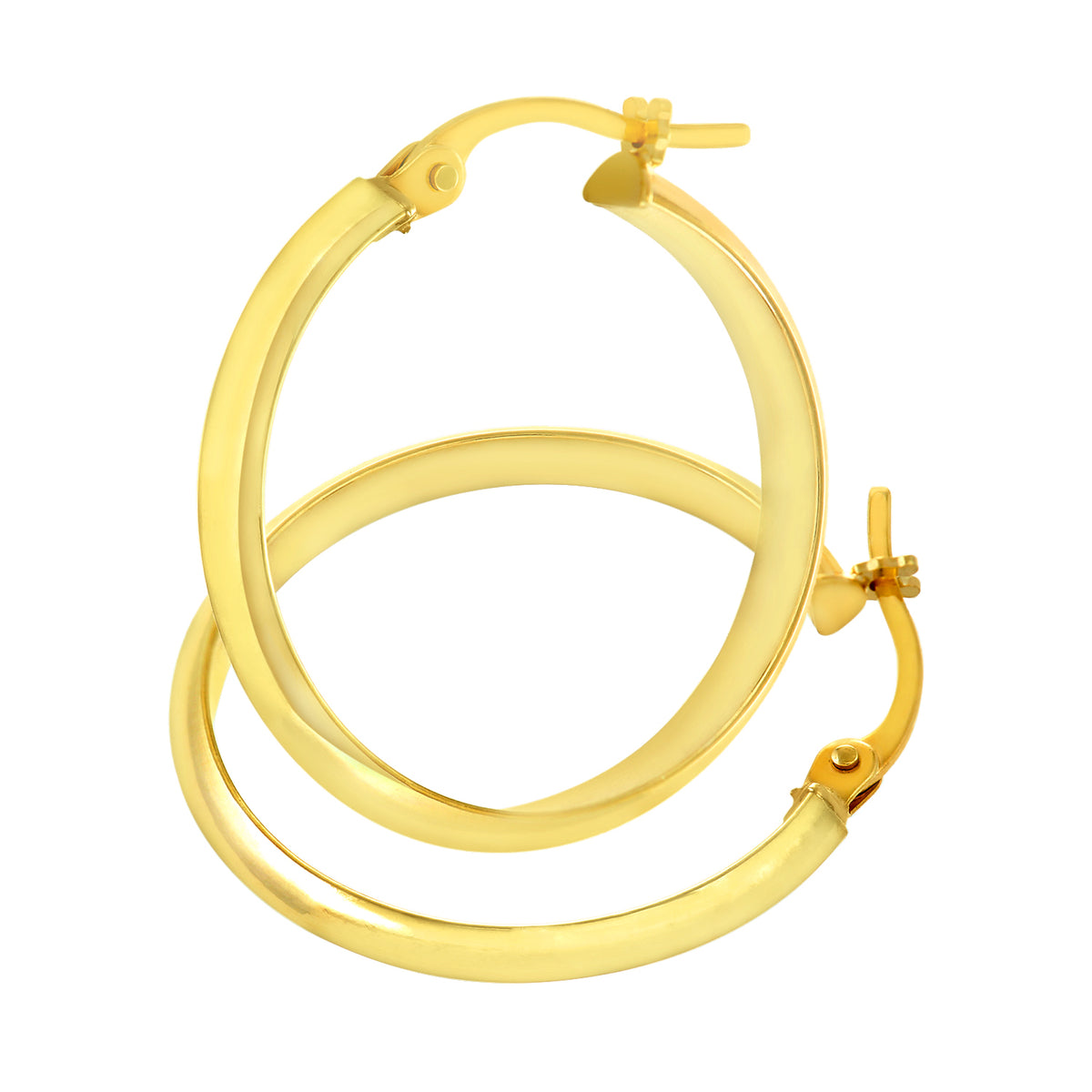 9ct Gold Plain Hoop Creole Earrings