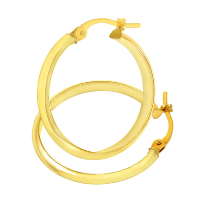 9ct Gold Plain Hoop Creole Earrings