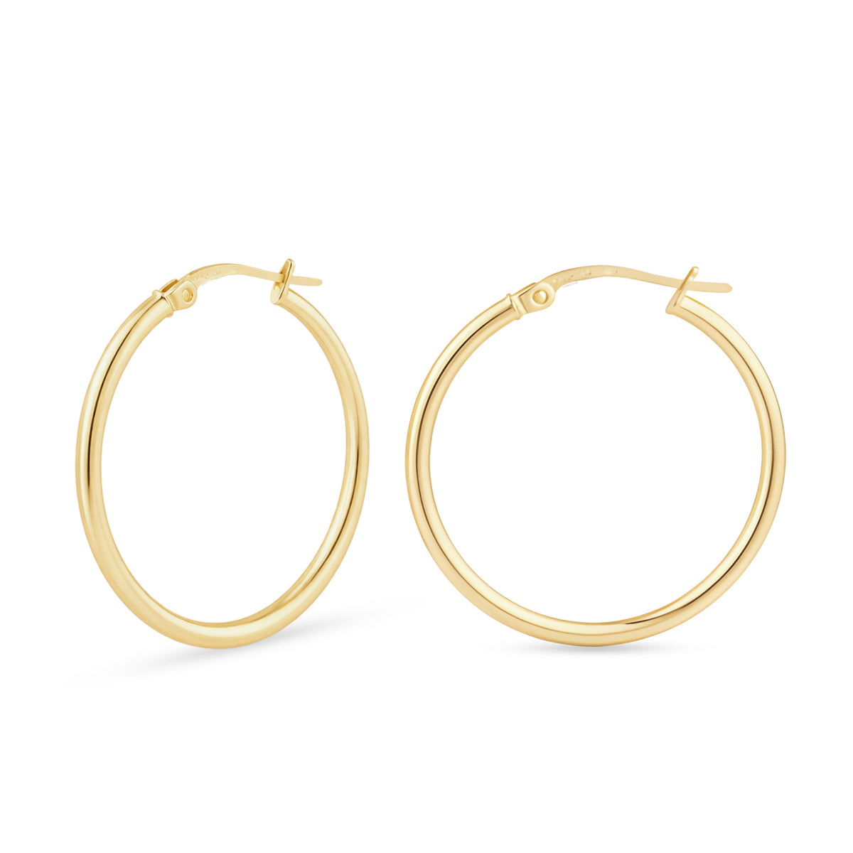 9ct Gold Plain Hoop Creole Earrings