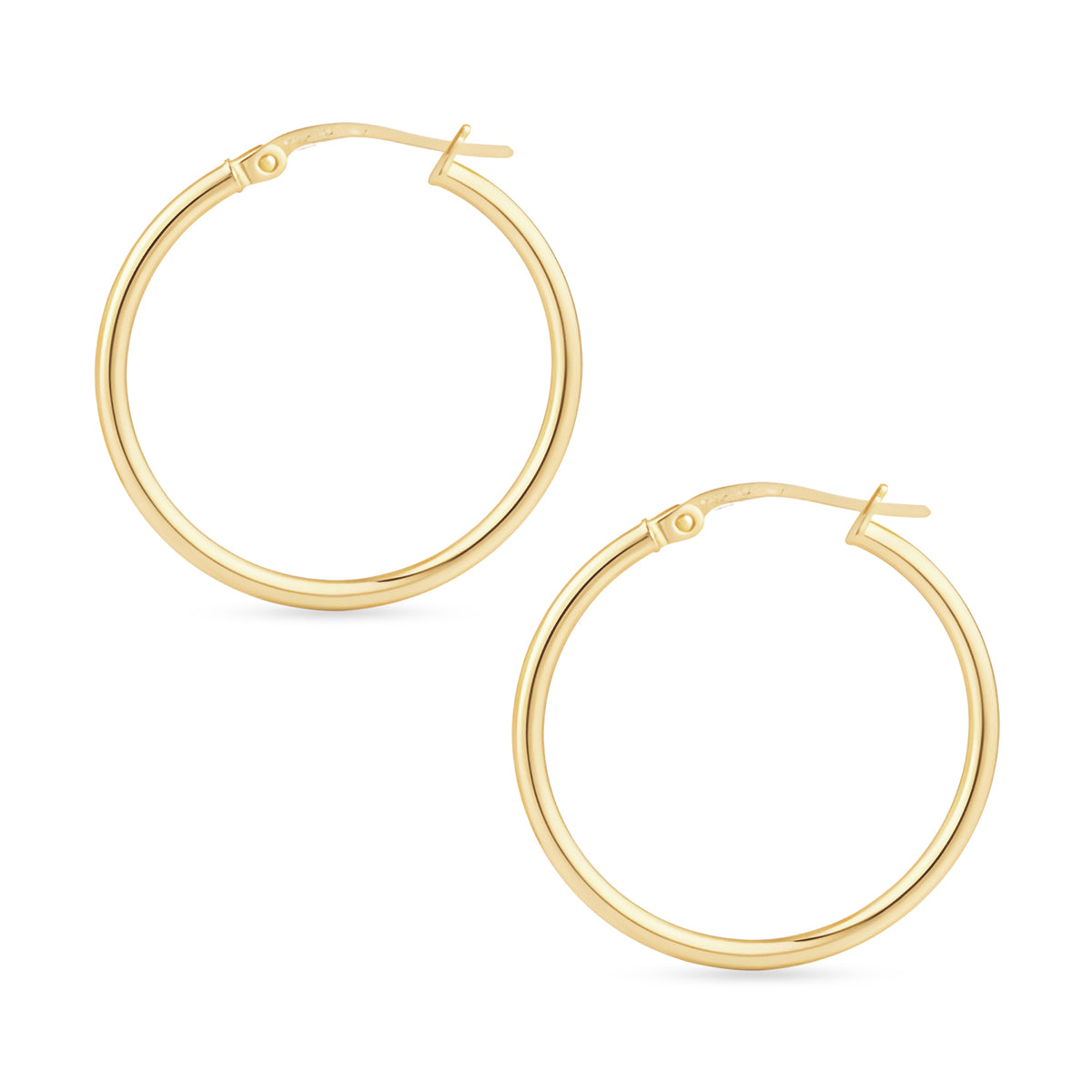 9ct Gold Plain Hoop Creole Earrings