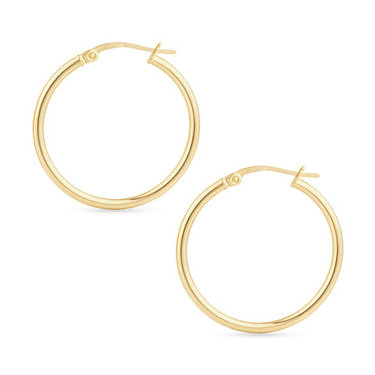 9ct Gold Plain Hoop Creole Earrings