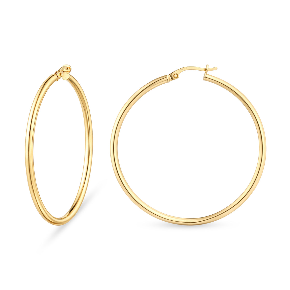 9ct Gold Plain Hoop Creole Earrings