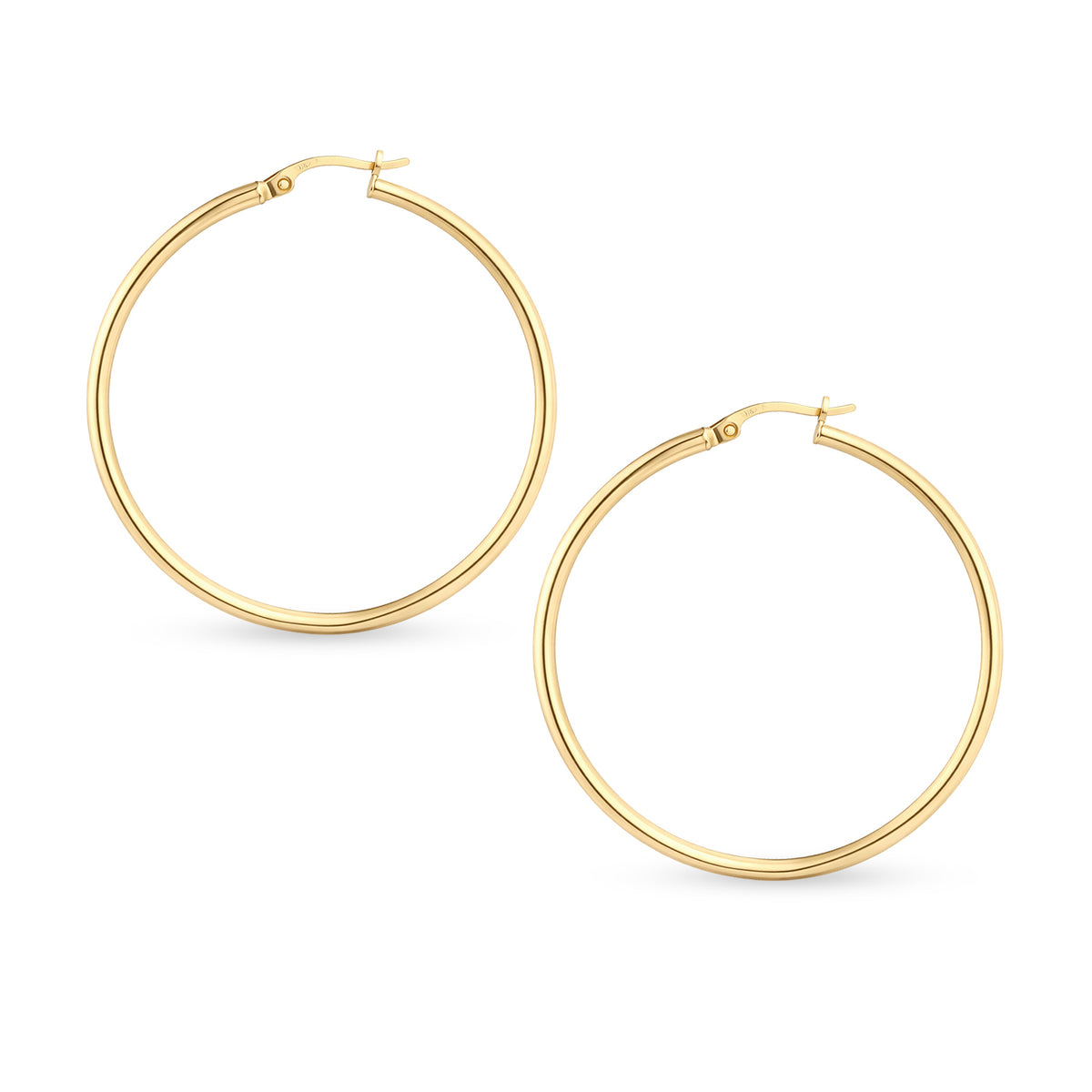 9ct Gold Plain Hoop Creole Earrings