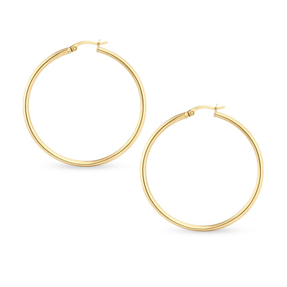 9ct Gold Plain Hoop Creole Earrings