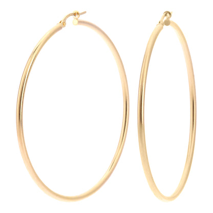 9ct Gold Plain Hoop Creole Earrings