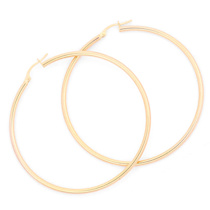 9ct Gold Plain Hoop Creole Earrings