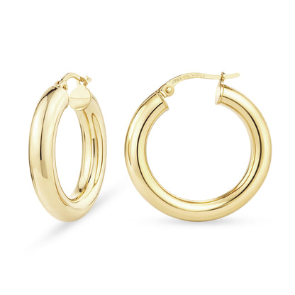 9ct Gold Plain Hoop Creole Earrings
