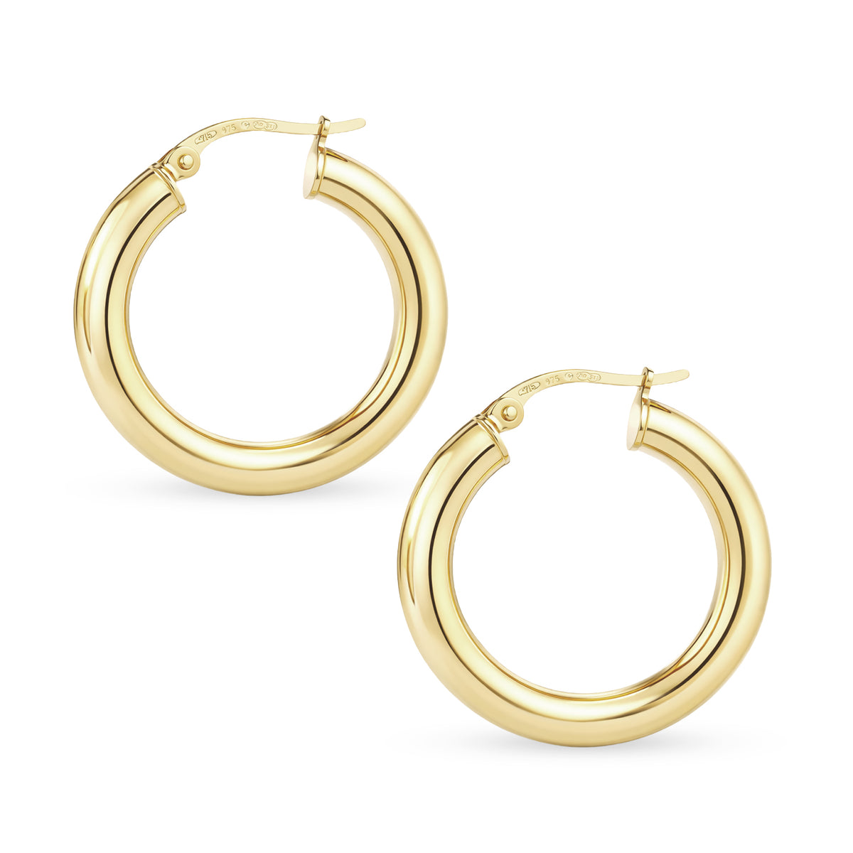 9ct Gold Plain Hoop Creole Earrings
