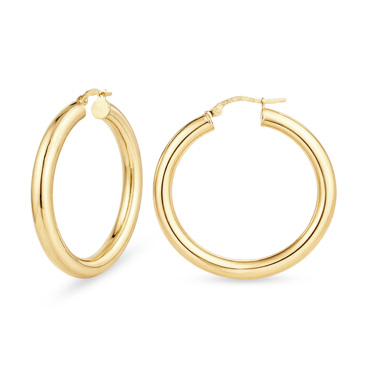 9ct Gold Plain Hoop Creole Earrings