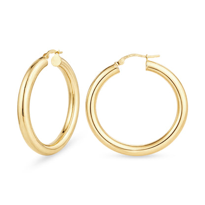 9ct Gold Plain Hoop Creole Earrings