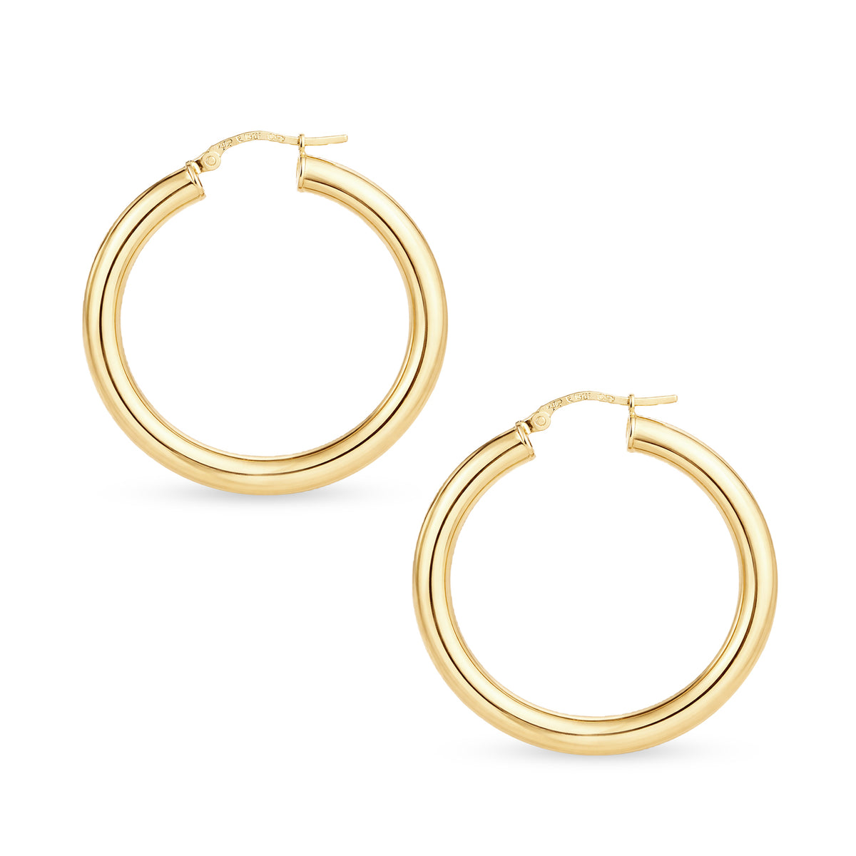 9ct Gold Plain Hoop Creole Earrings