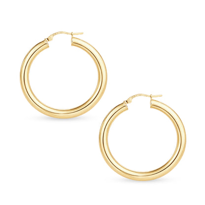 9ct Gold Plain Hoop Creole Earrings