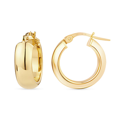 9ct Gold Plain Domed Hoop Creole Earrings
