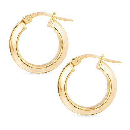 9ct Gold Plain Domed Hoop Creole Earrings