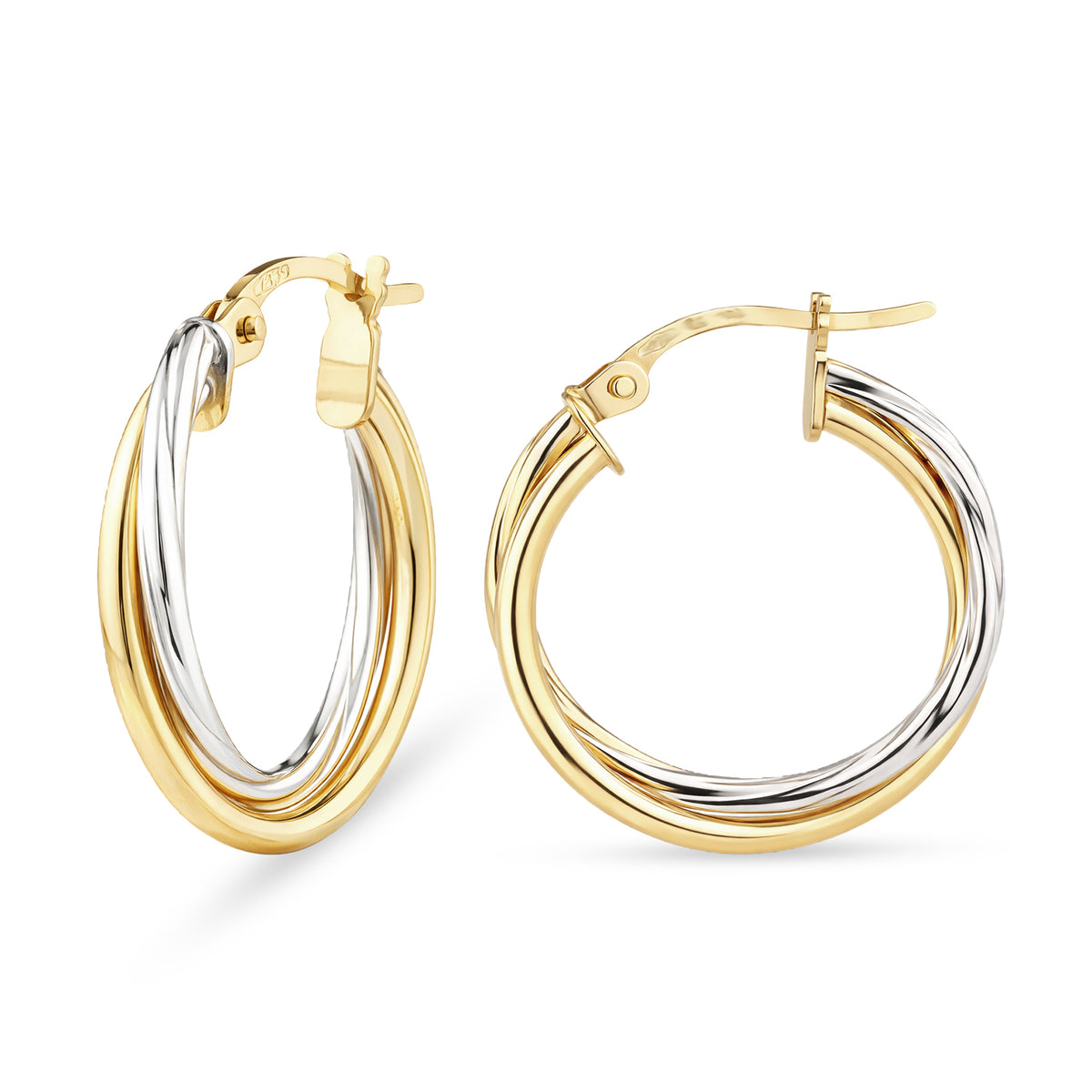9ct Gold Twist Hoop Creole Earrings