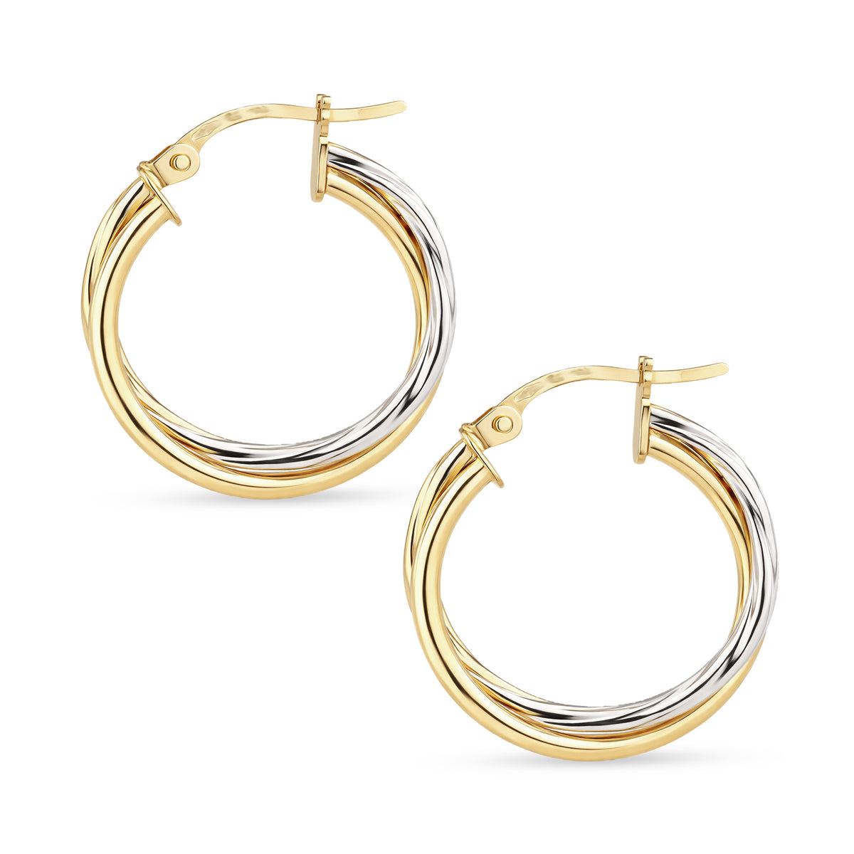 9ct Gold Twist Hoop Creole Earrings