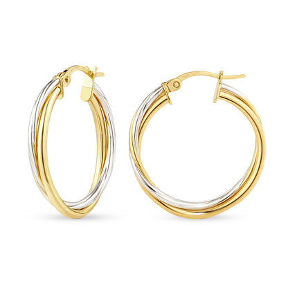 9ct Gold Twist Hoop Creole Earrings
