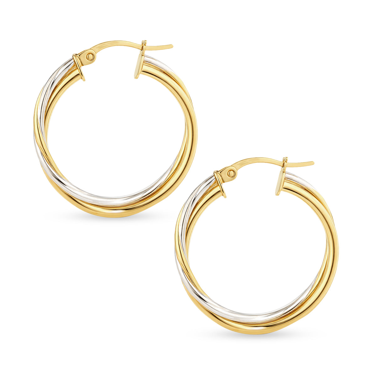 9ct Gold Twist Hoop Creole Earrings