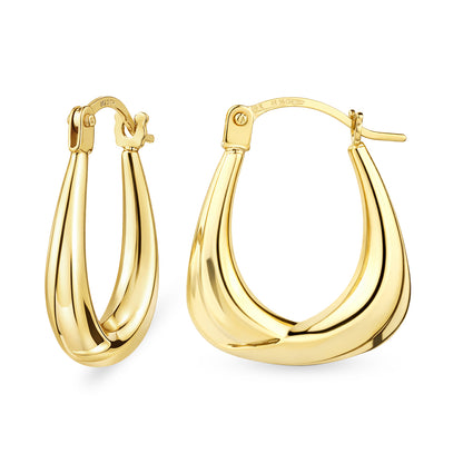 9ct Gold Handbag Style Creole Earrings