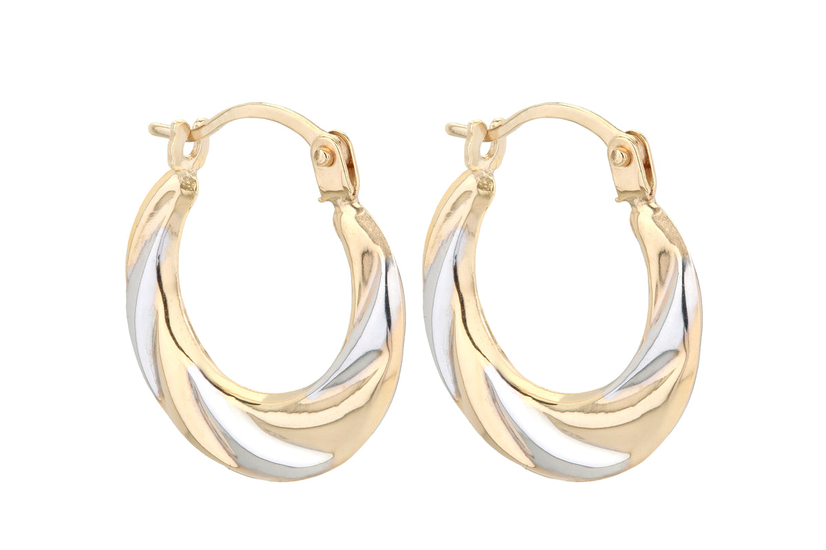 9ct Gold Twist Hoop Creole Earrings