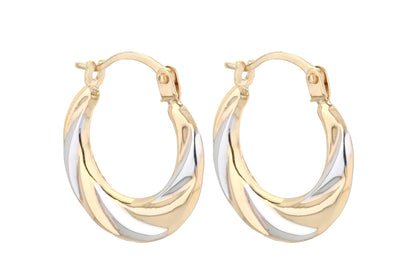 9ct Gold Twist Hoop Creole Earrings