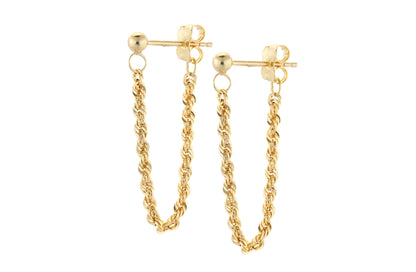 9ct Gold Rope Drop Earrings