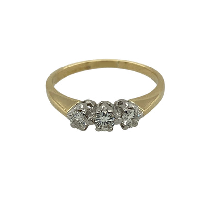 18ct Gold & Diamond Set Trilogy Ring