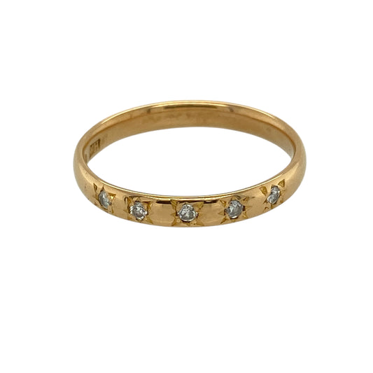 22ct Gold & Diamond Set Band Ring