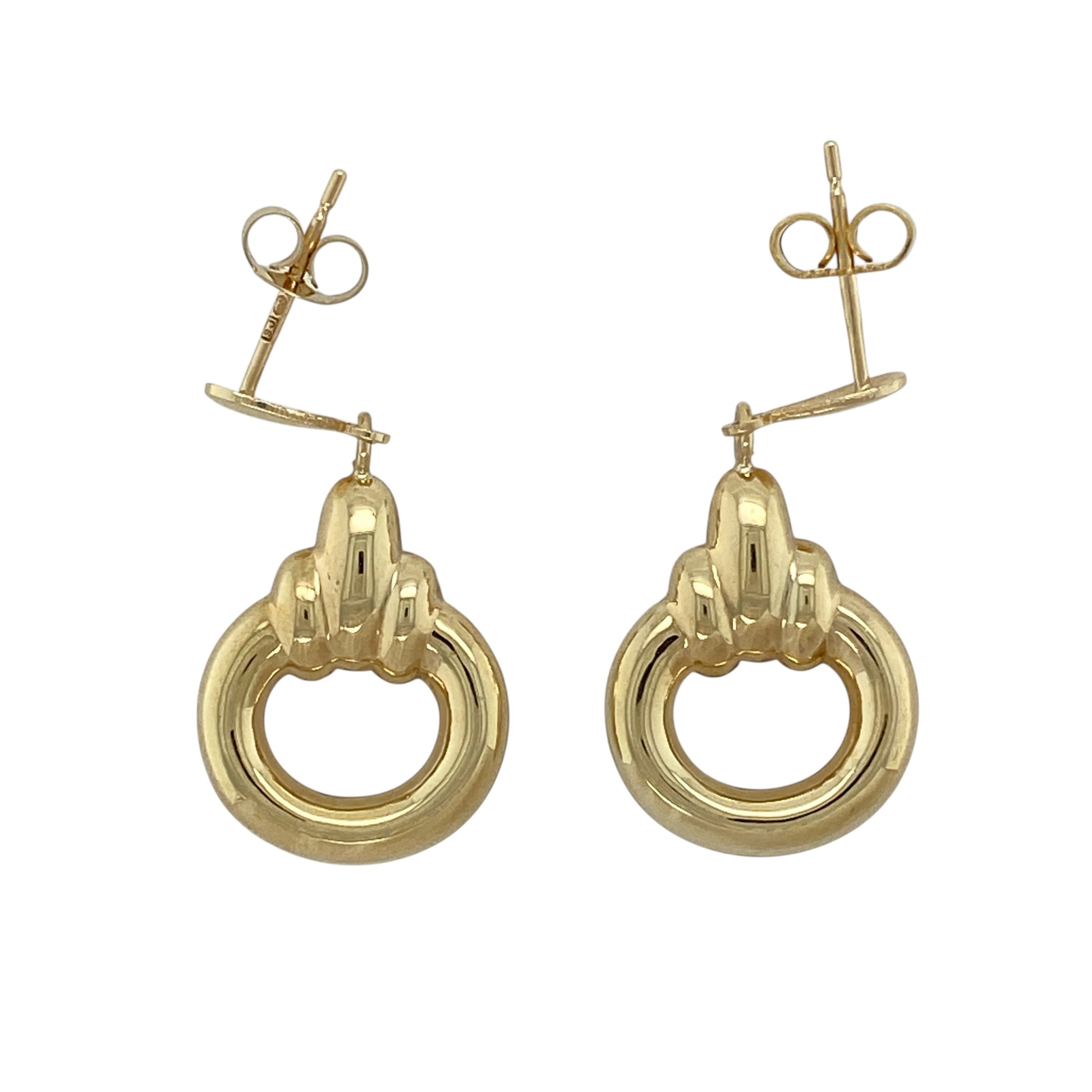 9ct Gold Fancy Circle Drop Earrings