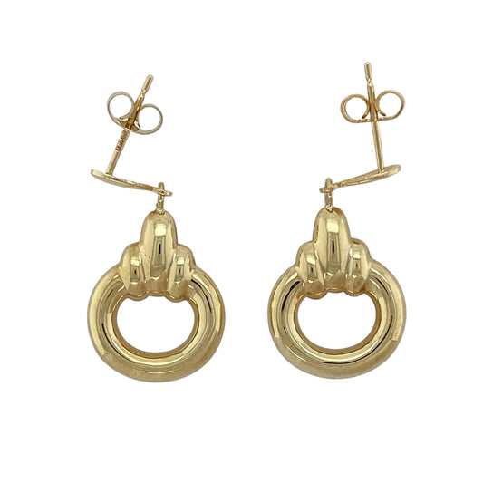 9ct Gold Fancy Circle Drop Earrings