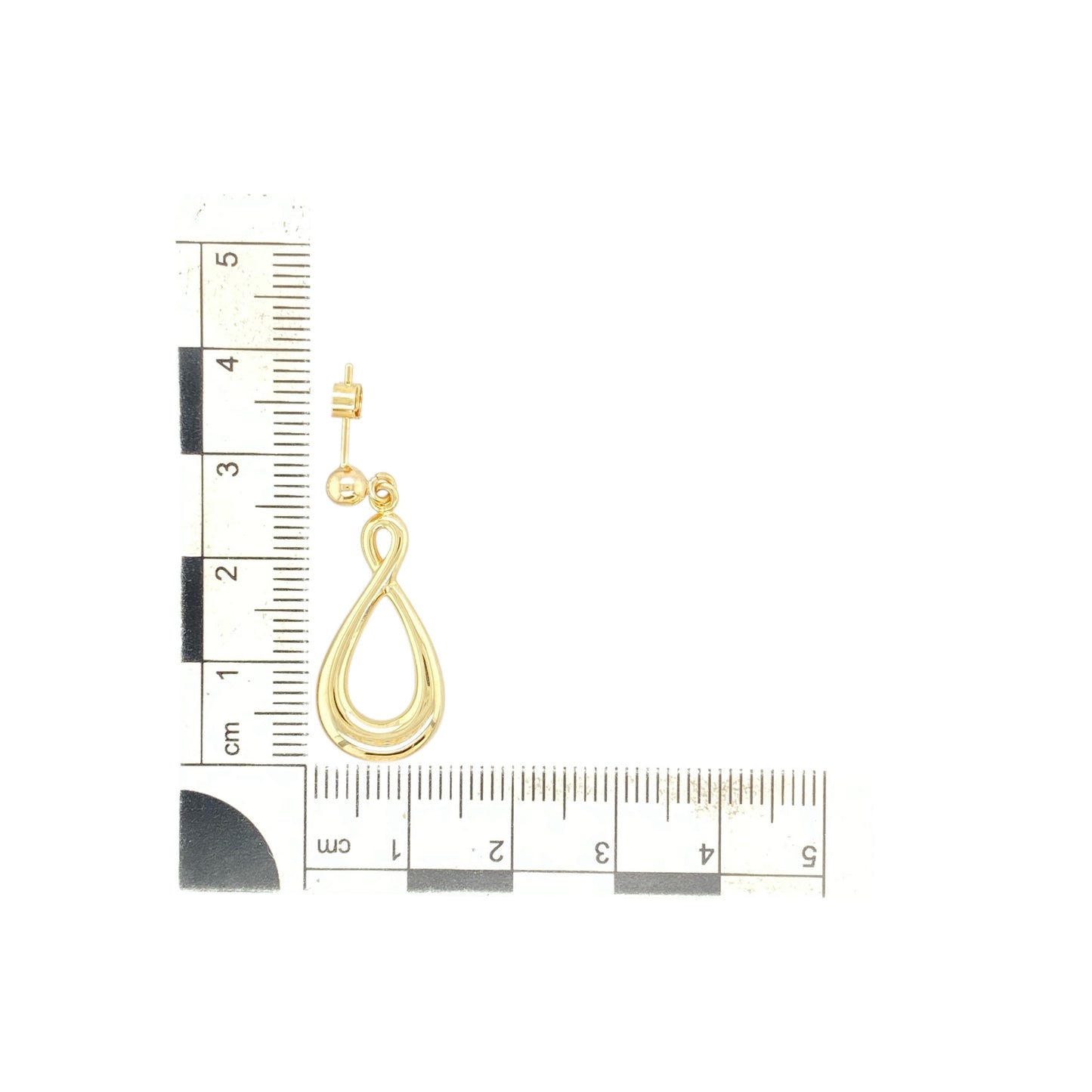 9ct Gold Twist Loop Drop Earrings