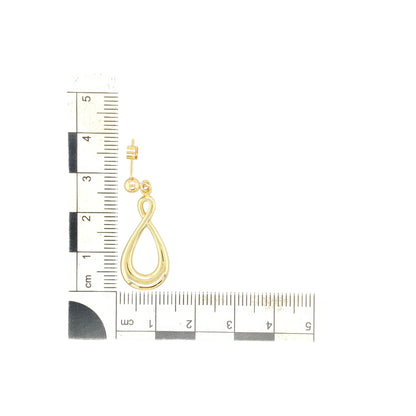 9ct Gold Twist Loop Drop Earrings