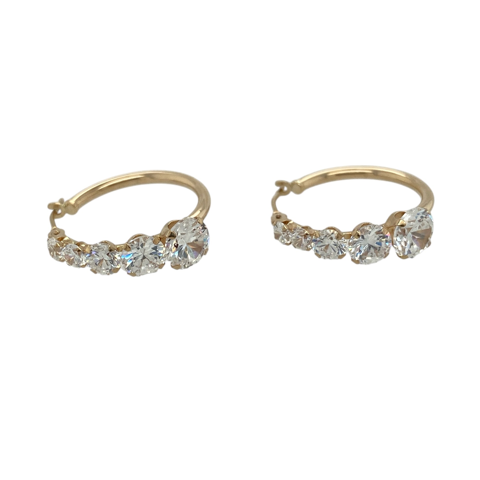 Bring subtle sparkle and classic style to your jewellery collection with these pre-owned 9ct yellow gold cubic zirconia set hoop creole earrings, offering an elegant and versatile design—perfect for everyday wear or special occasions.

Design: The earrings feature a classic hoop creole shape accented with cubic zirconia stones, adding a refined touch of sparkle to the timeless hoop style.