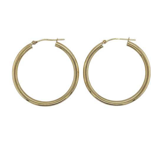 9ct Gold Plain Hoop Creole Earrings