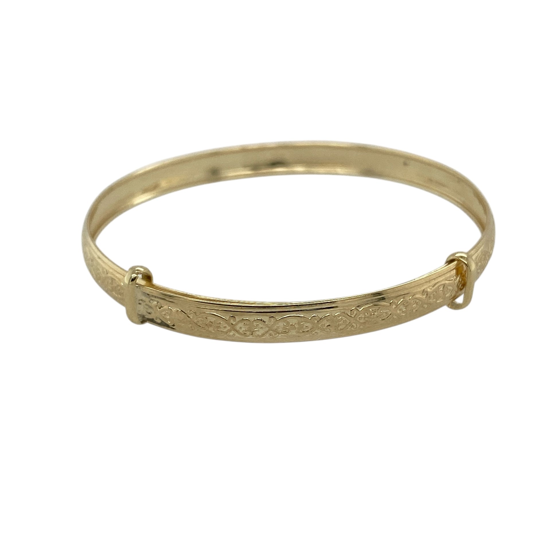 9ct Gold Celtic Patterned Expanding Baby Bangle