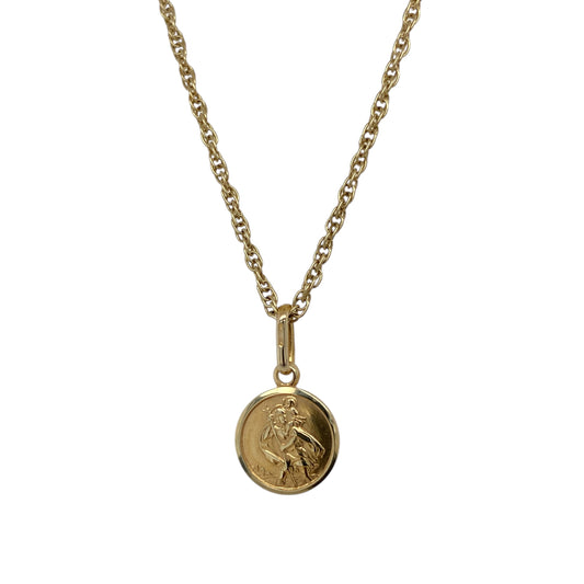 9ct Gold St Christopher 16" Necklace