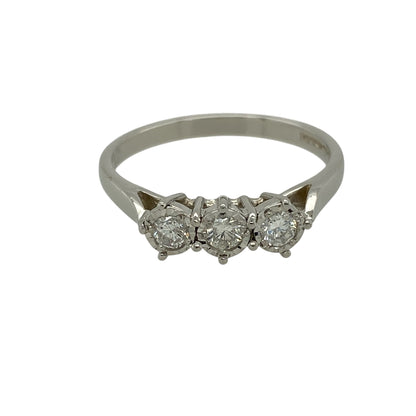 Platinum & Diamond Illusion Set Trilogy Ring