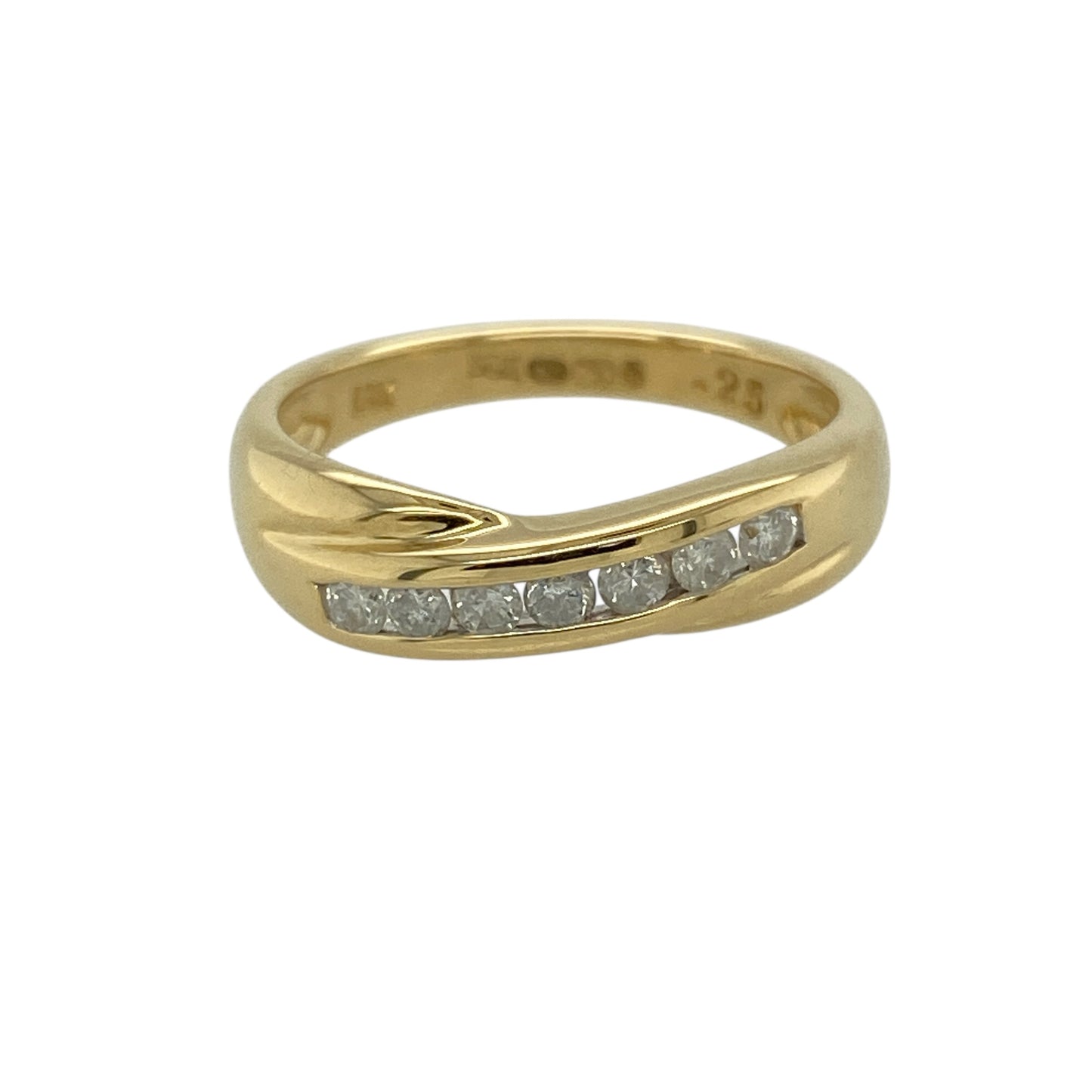 18ct Gold & Diamond Set Crossover Band Ring