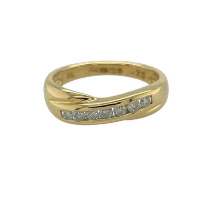 18ct Gold & Diamond Set Crossover Band Ring