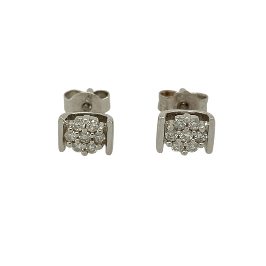 Bring classic sparkle and refined elegance to your jewellery collection with these pre-owned 9ct white gold diamond set cluster stud earrings, offering a timeless design with beautiful brilliance—perfect for everyday wear or special occasions.

Design: The earrings feature a classic cluster arrangement of diamonds, creating the appearance of a larger central sparkle with balanced symmetry and shine.