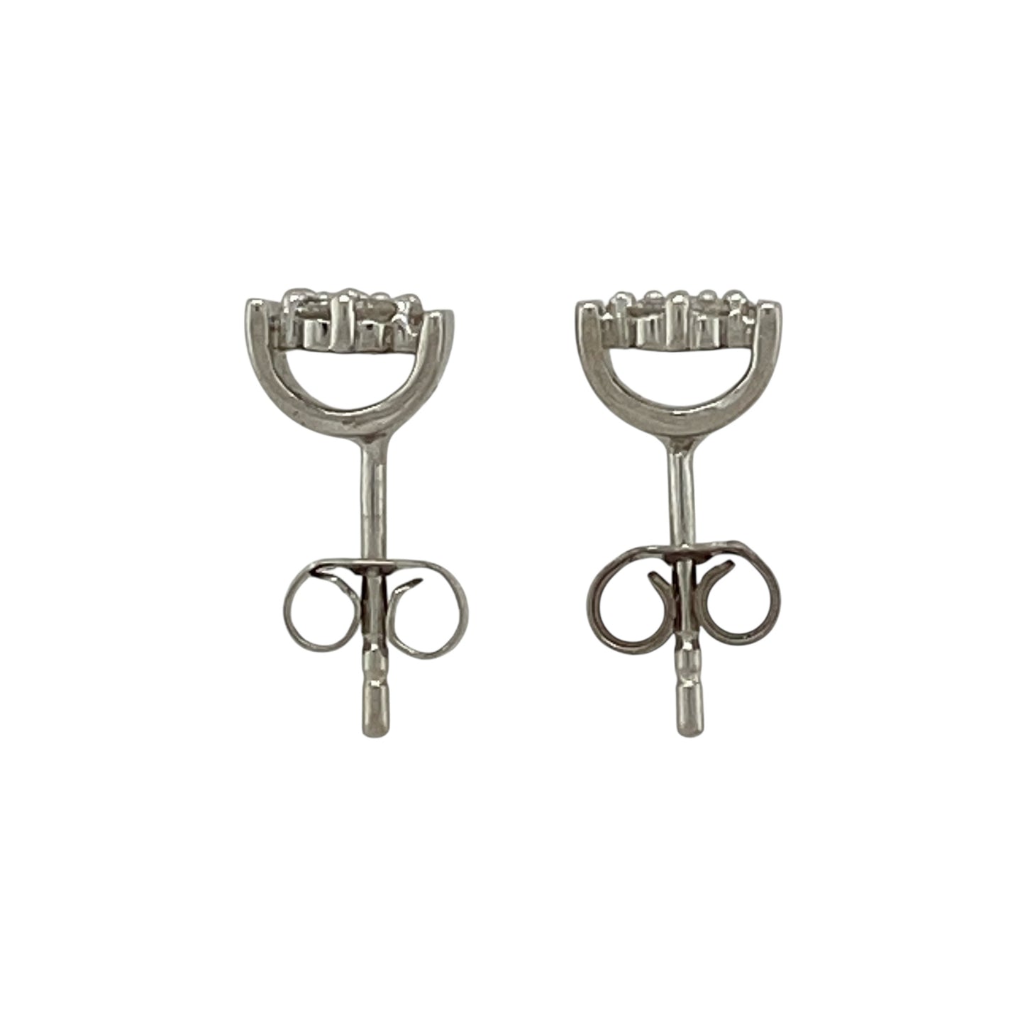 9ct White Gold & Diamond Set Cluster Stud Earrings