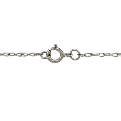 9ct White Gold & Diamond Set Heart 20" Necklace