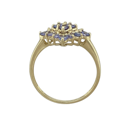 9ct Gold & Tanzanite Set Cluster Ring