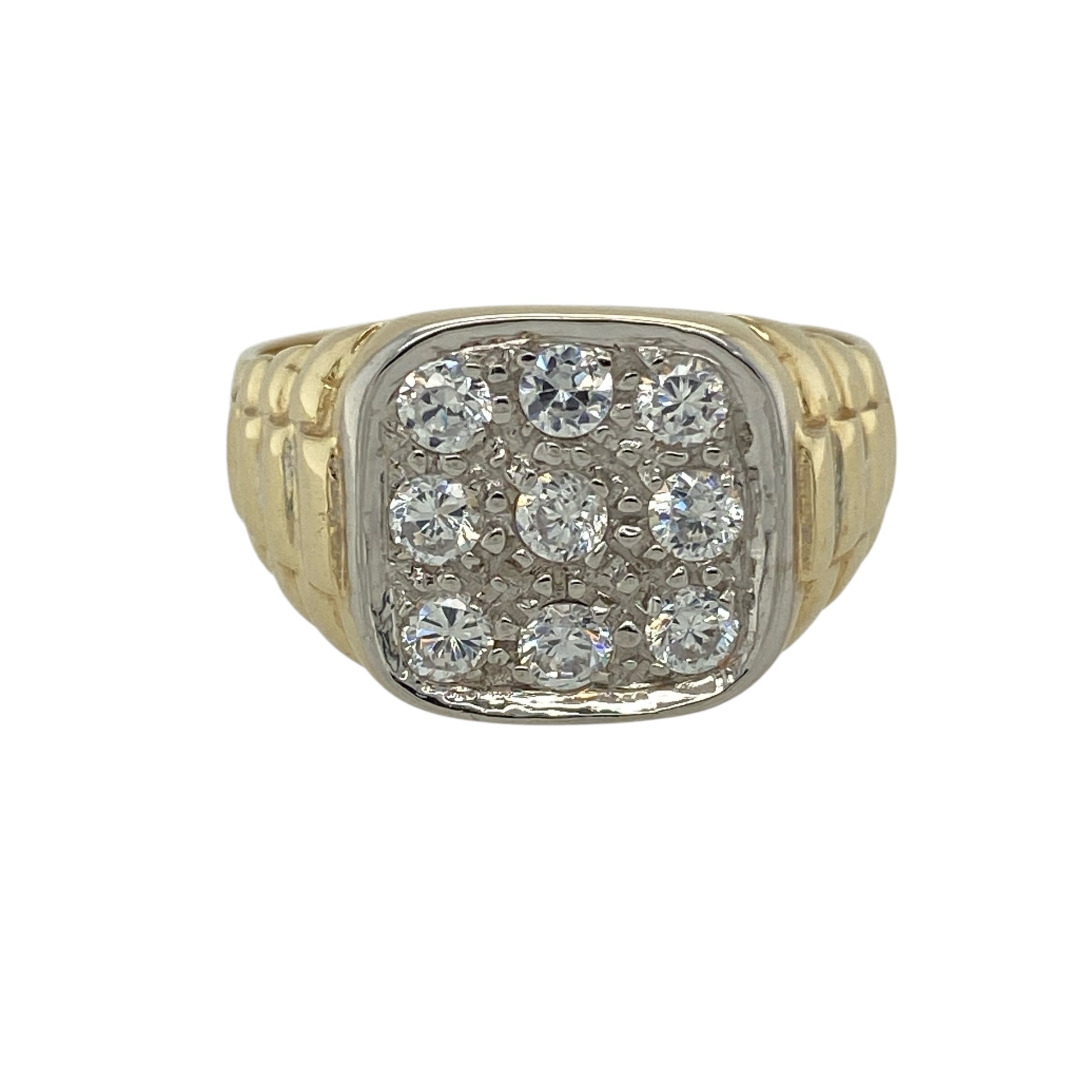 9ct Gold & Cubic Zirconia Set Signet Ring