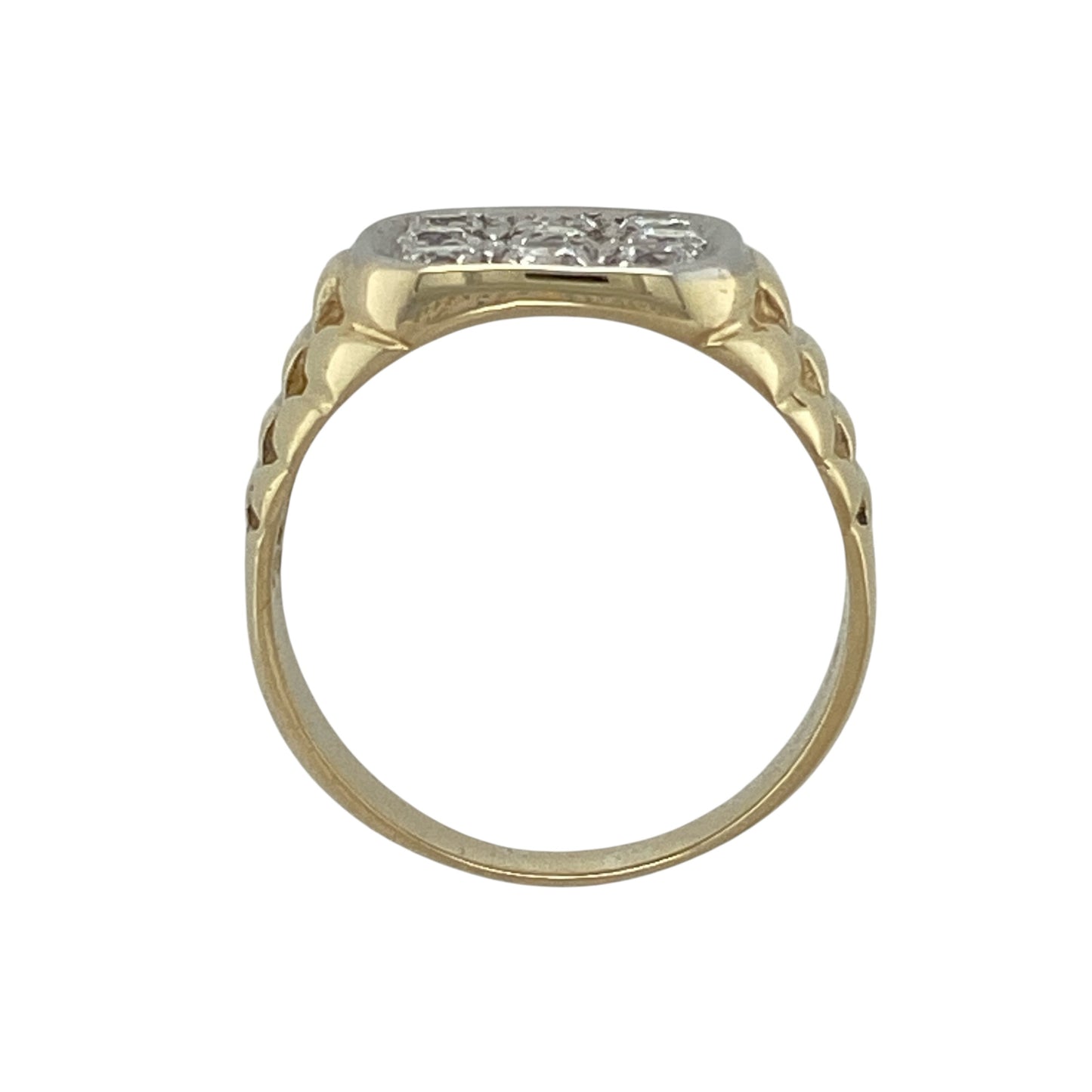 9ct Gold & Cubic Zirconia Set Signet Ring