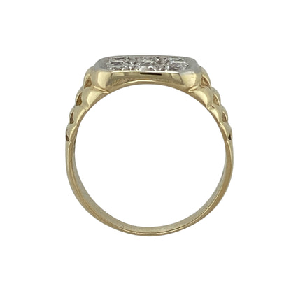 9ct Gold & Cubic Zirconia Set Signet Ring
