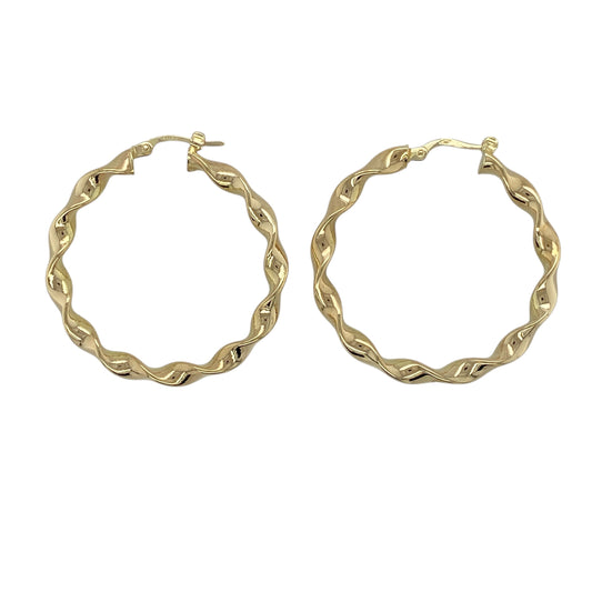 9ct Gold Twisted Hoop Creole Earrings
