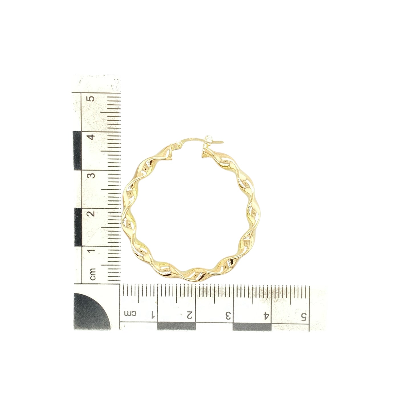 9ct Gold Twisted Hoop Creole Earrings